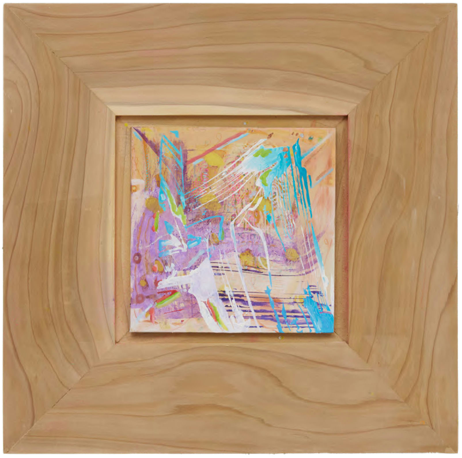 RADEL TALA BRITISH RED CEDAR II — Oil paint, colored pencil, gesso, acrylic on British red cedar, 45 × 45cm, 2025
Photo: Peter Otto